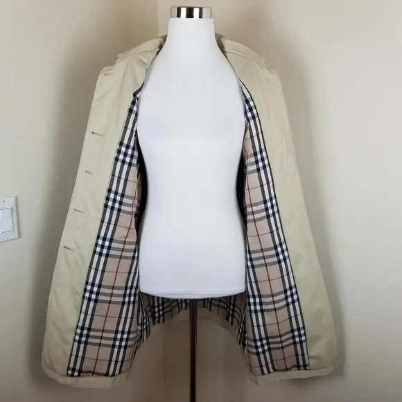 BURBERRY Beige Car Coat Size 12 PRISTINE Condition